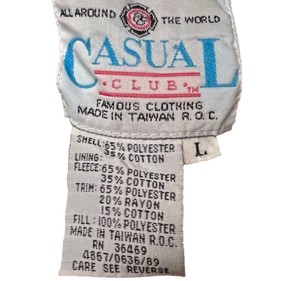 VTG 80s ALL AROUND THE WORLD CASUAL CLUB POLAR TRENDS Reversible Jacket - Picture 16 of 16